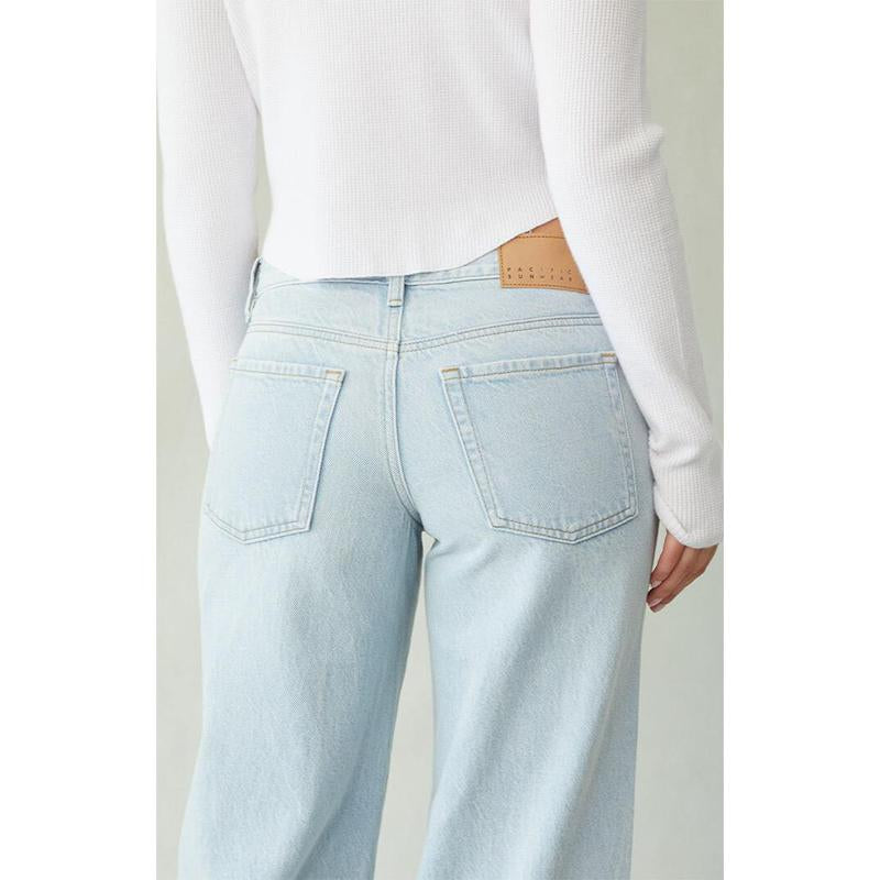 Pacsun Women'S Casey Low Rise Baggy Jeans Light Indigo Wash