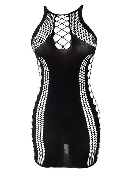 Women'S Plain Cut Out Hollow Out Cover up Dress, Casual Sleeveless round Neck Fishnet Cover up Dress for Summer, Ladies Beachwear for Vacation Holiday Beach Outdoor Wear, Clothing, Beach Cover Ups