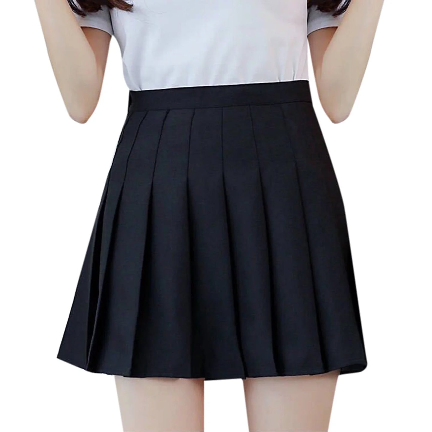Women'S Fashion High Waist Pleated Mini Skirt Slim Waist Casual Tennis Skirt