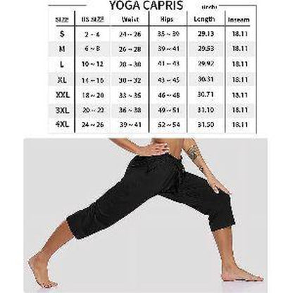 SOMER Women'S Yoga Pants Flared Capri Drawstring Pockets High Waist Comfortable Breathable Summer Workout Pants for Women