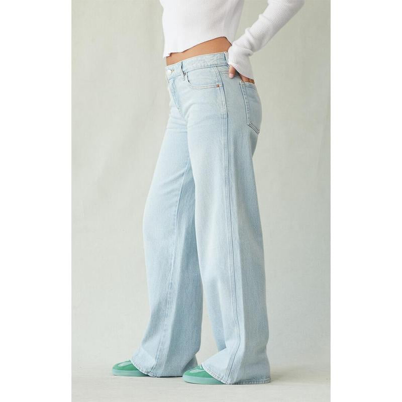 Pacsun Women'S Casey Low Rise Baggy Jeans Light Indigo Wash