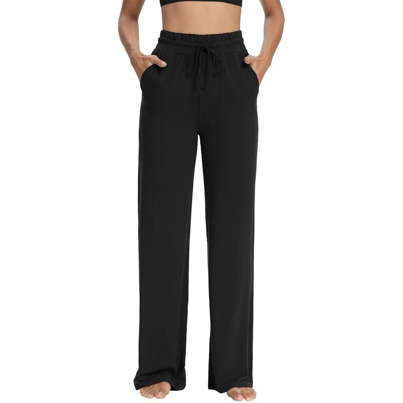 SOMER Womens Yoga Sweatpants Wide Leg High Waisted Lounge Pajamas Pants Comfy Workout Loose Pants with Pockets T12690