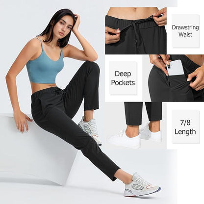 SOMER Womens Yoga Sweatpants Wide Leg High Waisted Lounge Pajamas Pants Comfy Workout Loose Pants with Pockets T12690