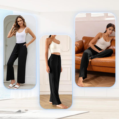 SOMER Womens Yoga Sweatpants Wide Leg High Waisted Lounge Pajamas Pants Comfy Workout Loose Pants with Pockets T12690