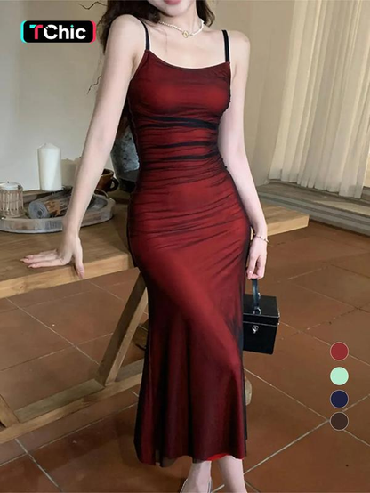 Women'S Plain Ruched Cami Dress 