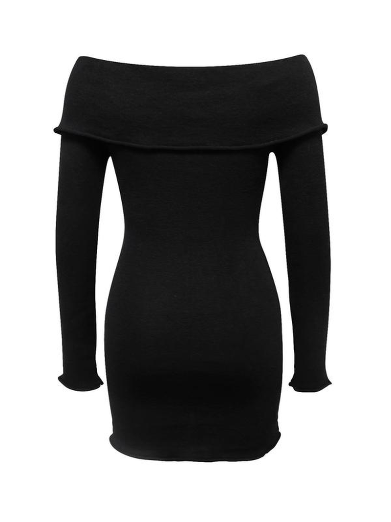 Women'S Y2K Trendy Striped Print off Shoulder Bodycon Knit Dress 