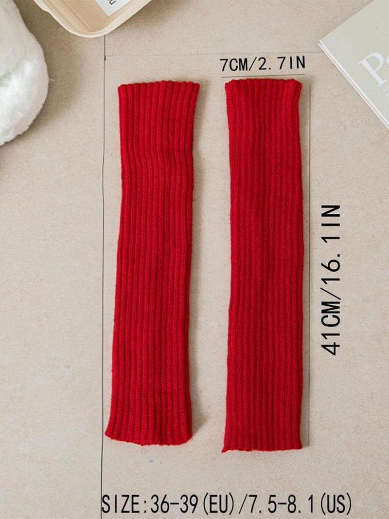 Women'S Solid Leg Warmers, Fashionable Style Cozy Warm Socks for Fall & Winter, Women'S Socks for Daily Wear