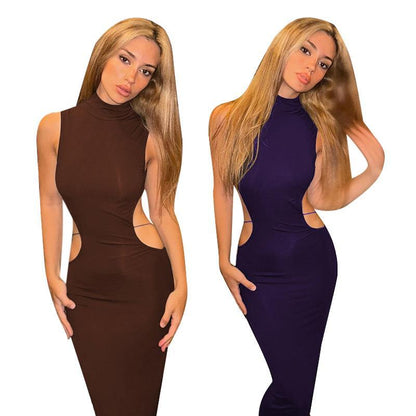 Women'S Backless Butterfly Decor Bodycon Dress, Fashionable High Neck O-Ring Tank Dress for Party Club Dating Wear, Dresses for Women, Fall Dresses, Ladies Back to School Clothes for Fall, Birthday Dresses 2024, Dresses for Women