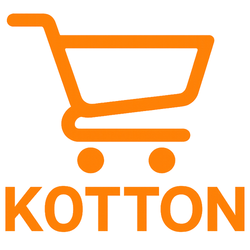un carrito de compras naranja que diga K0TT0N (logo)